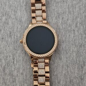 Fossil Rose Gold Smartwatch with Crystal Detailing